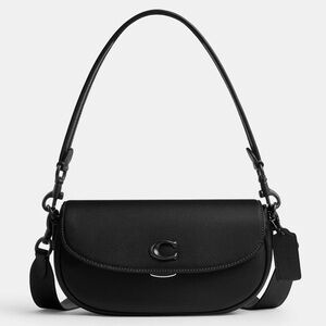 Coach matte black Emmy Saddle Bag 23